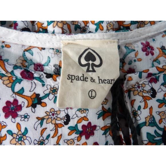 Spade & Heart Large Dress Shift Boho Hippie Bell Sleeve Floral Peasant - Picture 4 of 13